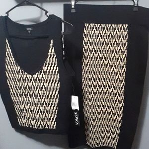 Crop top with pencil skirt